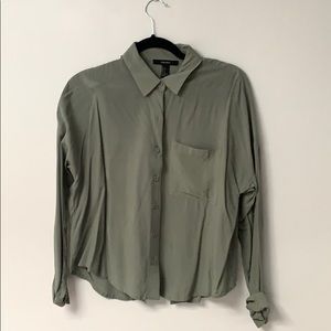 Jade green open back blouse